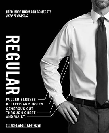 Van Heusen Men's Dress Shirt Regular Fit Poplin Solid, Scallop, 14.5" Neck 32"-33" Sleeve - Image 4