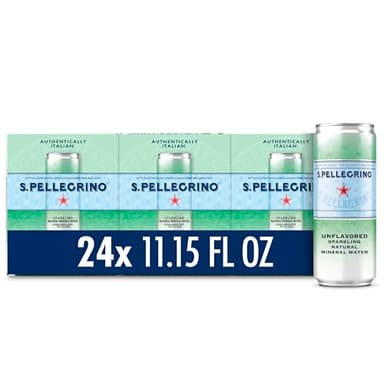 S.Pellegrino Sparkling Natural Mineral Water, Unflavored, 11.15 Fl. Oz (Pack of 24) - Image 1