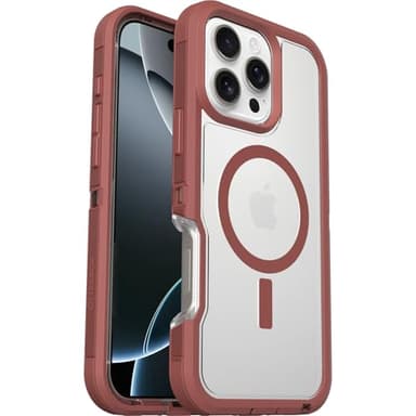 OtterBox iPhone 16 Pro Max Defender Series XT Clear Case - Brick Red Clear - Image 4