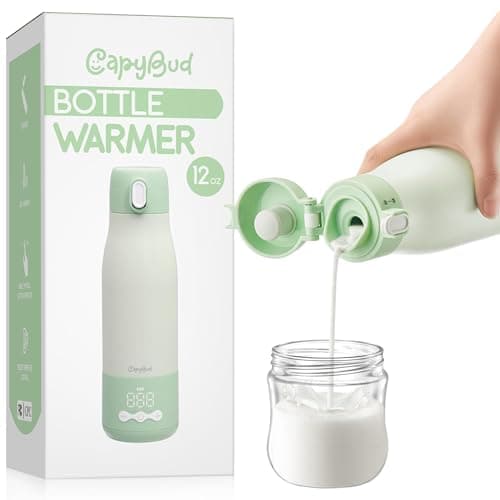 CapyBud Portable Bottle Warmer for Travel, 3Min Fast Heating Bottle Warmer for Breastmilk & Water, 12 Oz Milk Warmer with Precise Temp Control and 9000mAh Long-Lasting Battery for Travel, Car, Outdoor - Image 1