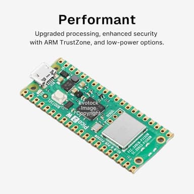 Pi Pico 2 W - RP2350 Microcontroller Board, Bluetooth 5.2, WiFi, Dual-Core ARM & RISC-V 150MHz CPU, 520KB RAM, 4MB Flash, 26 GPIO, C/C++, MicroPython and CircuitPython Support - Image 3