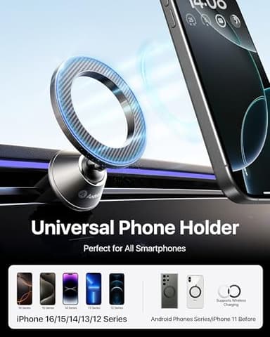 andobil for Magsafe Car Mount [Strongest Magnet, Easy Install] All Metal Magnetic Car Phone Holder for iPhone 17/16/15/14/13 Pro Max, 360° Air Vent Cell Phone Holder Car for Samsung Galaxy S25/S24 - Image 5