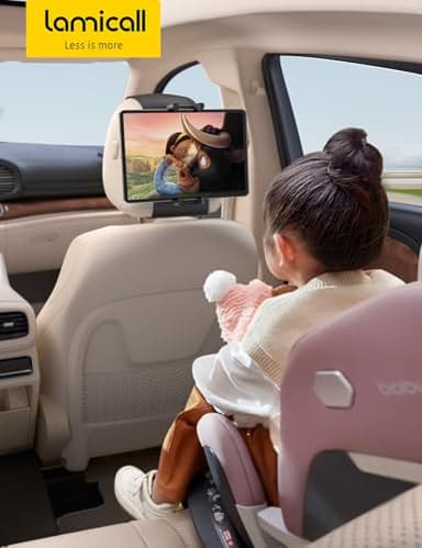 Lamicall Tablet Holder for Car Headrest - [Thick Case Friendly] [360° Rotation] Car Tablet Mount for Backseat, Road Trip Essentials for Kids, for iPad Pro, Air, Mini, Galaxy, Fire HD, 6.1-13" Tablets - Image 7