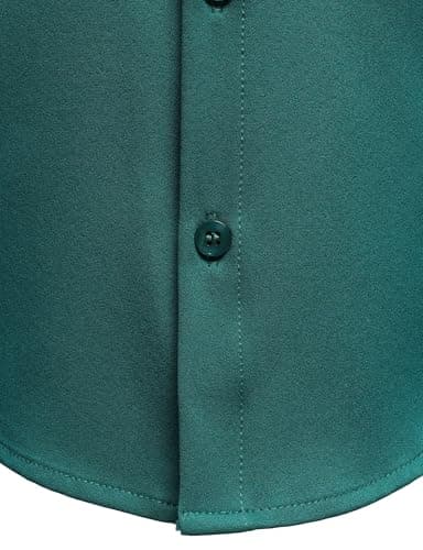 AOTIK Boys Stretch Wrinkle Free Dress Shirts Button Down Shirt Long Sleeve Formal School Uniform Shirts 10 Teal - Image 5