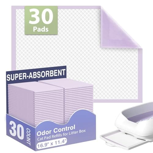 IMMCUTE Multi-Cat Litter Pads 16.9" X 11.4", 30 Ct, True Odor Control Cat Pee Pads, Thickened Pee Pads for Breeze System, Pee Pads for Cats, Super Absorbent Up to 2L, Unscented - Image 1