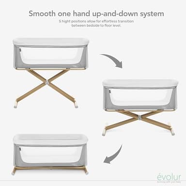 Evolur Orabelle Bedside Bassinet – Adjustable, Foldable & Lightweight Travel Bassinet for Baby - Image 6