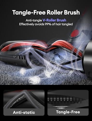 Ultenic Cordless Vacuum Cleaner, 550W/50Kpa, 60Mins Runtime, 180°Bendable Wand, Anti-Tangle Brush, Stick Vacuum Cordless with Charging Dock, Handheld Vacuum for Pet Hair/Carpet/Floor/Car, U16 Flex - Image 6