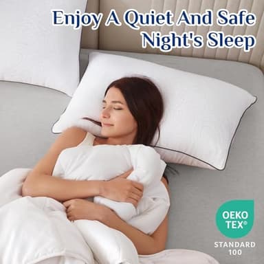 JOLLYVOGUE Bed Pillows Standard Size Set of 4, Cooling and Supportive Full Pillow 4 Pack with Down Alternative Filling for Side and Back Sleepers, Hotel Collection - Image 4