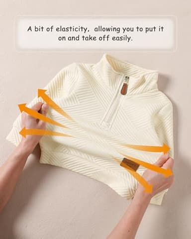 ZOEREA Toddler Baby Boy Clothes Outfits Long Sleeve Solid Sweatshirt and Pants 2 Piece Fall Winter Sweatsuit Set Apricot 12-18 Months - Image 3