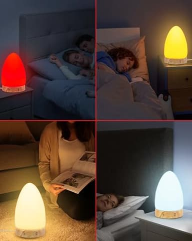 Red Light Night Light Lamp for Sleep, Red Nightlight Desk Lamp with 670nm Wavelength Multi-Color and Brightness Options Remote Control USB Charging Elegant Design - Image 7