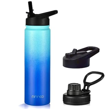 mininoo 24 oz Insulated Water Bottle with Straw Lid, Stainless Steel Double Wall Vacuum, Leak Proof, BPA Free, Keep Cold for 24H & Hot for 12H(Pacific Dream) - Image 1