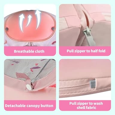 Mambobaby Float with Canopy & Portable Backpack Skin-friendly Baby Swim Float with Tail Waterproof Non-Inflatable Mambo Float Smart Swim Trainer Soft Solid Infant Pool Float 3-24 months Baby Swim Ring - Image 8