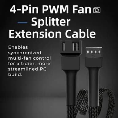 4-Pin PWM Fan Splitter Cable - PST Extension,Fan Splitter,pc Fan Splitter,pwm Fan Splitter,Daisy Chain pc Fans,Fan Splitter 4 pin,4 pin Fan Splitter(1 x 4-pin PWM Connector-88cm/34in) - Image 2
