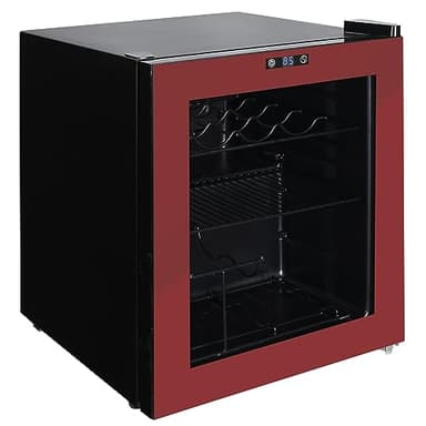 West Bend Beverage Cooler Refrigerator 15 Wine Bottle/60 Can Capacity, Glass Door, 17-Inch Wide Freestanding, Adjustable Thermostat Control, 1.6-Cu.Ft, Burgundy - Image 3