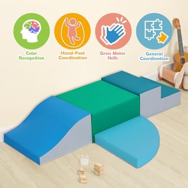 TODIBY 4-Pieces Climbing Toys for Toddlers: PU Leather - Soft Play Climbing for Toddlers - Foam Climbing Blocks for Crawling and Sliding Indoor Playground for Kids - Image 3