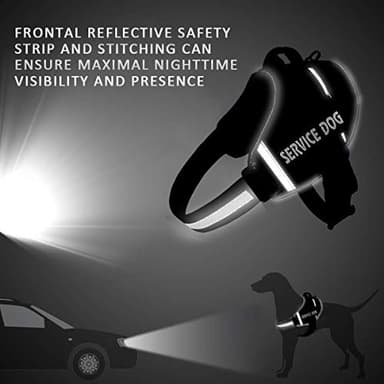 JSXD Dog Harness,No-Pull Service Dog Harness with Handle Adjustable Outdoor Pet Dog Vest 3M Reflective Nylon Material Vest for Breeds,Easy Control for Small Medium Large Dogs - Image 3