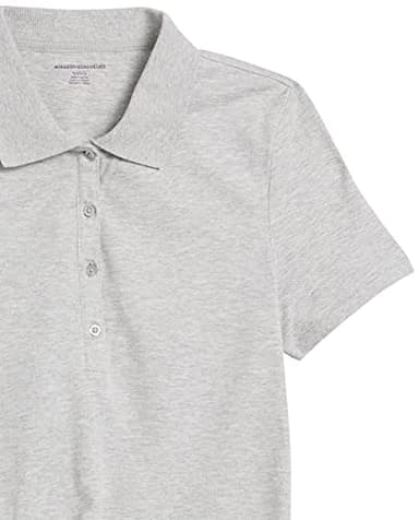 Amazon Essentials Women's Short-Sleeve Polo Shirt (Available in Plus Size), Light Grey Heather, XX-Large - Image 5