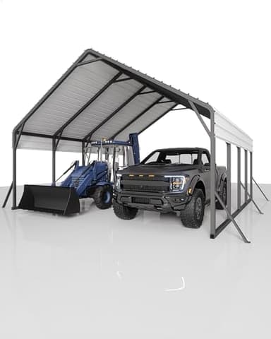 Garveelife 20'x20'x13' Metal Carport for 2 Cars, Heavy Duty Car Ports for Heavy Snow, Reinforced Frame, Tall Metal Car Ports for Bass Boats, Full-Sized Pickup Trucks, and Tractors, N.W. 800 Lbs - Image 9