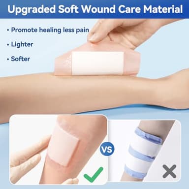 Dimora Silicone Super Absorbent Wound Dressings - Gentle Adhesive Bandages with Ultrasorb Polymer,Heavy Exudate Wound Care Pads 5"X 5" 10 Packs - Image 4