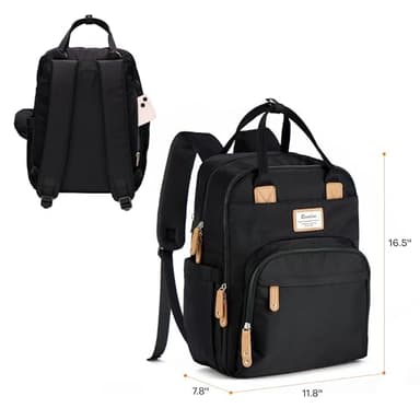 RUVALINO Diaper Bag Backpack, Multifunction Travel Pack Maternity Baby Changing Bags, Large Capacity, Waterproof, Black - Image 9