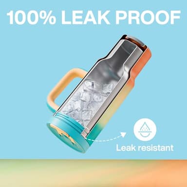 ENCOOL 40 oz Tumbler with Handle and Straw, 100% Leakproof Insulated Tumbler with Lid and Straw, Stainless Steel Travel Mug, Keeps Cold for 34 Hours, Car Cup Holder Friendly (Avenue) - Image 3