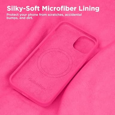 GolbinBox Magnetic for iPhone 13 Case & iPhone 14 Case, Compatible with MagSafe, [Soft Anti-Scratch Microfiber Lining], Slim Liquid Silicone Shockproof Protective Phone Case 6.1 inch, Hot Pink - Image 6