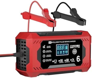 Battery Charger 6-Amp 12V Automatic Smart Battery Trickle Charger, Battery Maintainer Desulfator with Temperature Compensation for Car Truck Motorcycle Lawn Mower Marine - Image 3