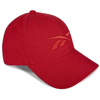 Reebok Vector Baseball Hat | Snapback | Six Panel | Casual | Everyday | Sun Protection | Lightweight | Breathable - Red - Image 4