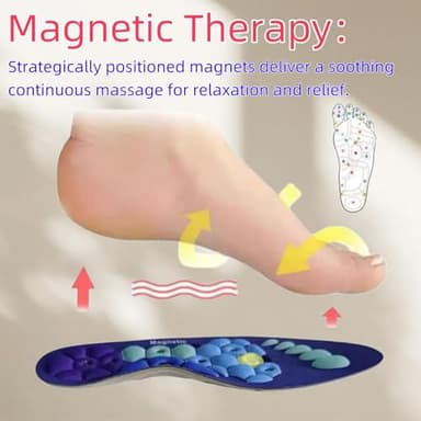 Magnetic Insoles for Enhancing Comfort and Support, Foot Massage Insoles with Acupressure, Pressure Point Insoles That Promote Blood Circulation (Blue, M/8-11) - Image 5