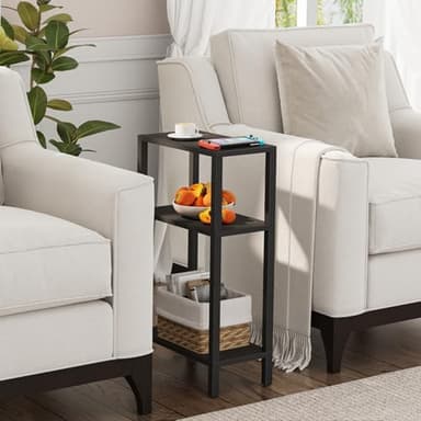 TUTOTAK Small Side Table, Narrow End Table, Skinny Sofa Table, Slim Nightstand, Couch Table, Living Room, Bed Room, Black TB01BK077 - Image 4