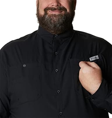 Columbia Mens PFG Tamiami Long Sleeve Fishing Shirt, Black, 2X - Image 4