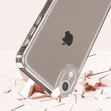 ZTOFERA Designed for iPhone XR 6.1 inch,Cute Clear Case for Women Girls,Sparkly Glitter Bling Flexible Soft TPU Silicone Bumper Protective Cover for iPhone XR,Gray - Image 3