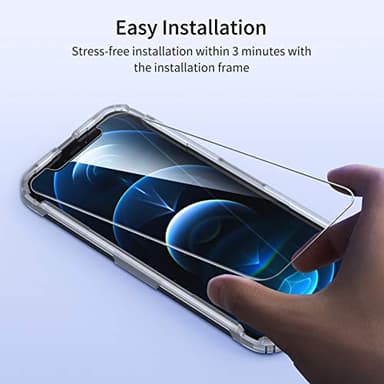 UNBREAKcable Shatterproof Tempered Glass Screen Protector for iPhone 12/12 Pro [2-Pack] [99.99% HD Clear] [Easy Installation Frame] [9H Hardness] [Full Coverage] [Bubble Free] for Apple 6.1'' - Image 3
