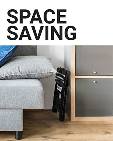 Delxo Folding Step Stool, 13 inch Non-Slip Foldable Stools Up to 300 LBS, Step Stool with Handle, Lightweight for Kitchen, Bathroom, Bedroom, Garden, Black, 1PC - Image 8