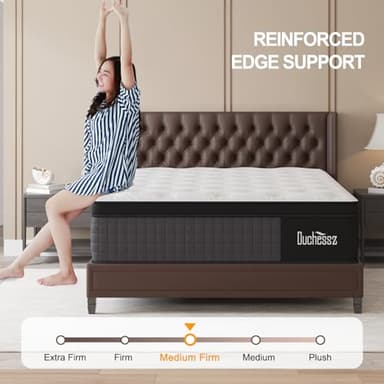 Duchessz Queen Mattress, 14 Inch Hybrid Mattresses Eurotop with Gel Memory Foam,Motion Isolation Individually Wrapped Pocket Coils Breathable Comfort Soft Pressure Relief 100 Night Trial - Image 8