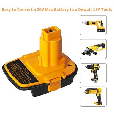 awokee Battery Adapter DM18D with USB,Compatible with Dewalt 18V Tools.Convert for DeWalt 20V & for Milwaukee M18 Lithium Battery to NiCad & NiMh Battery Tools - Image 2