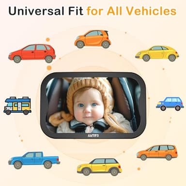 AMTIFO Shatterproof Baby Car Mirror - 360° Adjustable Rearview Mirror for Rear-Facing Car Seats, Clear Wide-Angle View, Easy Tool-Free Installation,Child Safety & Peace of Mind - Image 8