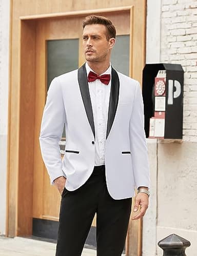 COOFANDY Men's Tuxedo Jacket Wedding Blazer One Button Dress Suit for Dinner Prom Party - Image 4
