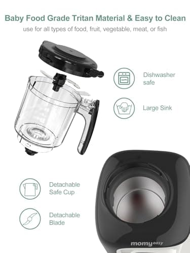 MOMYEASY Baby Food Maker, Multifunction Processor Chopper Grinder, Baby Food Steamer and Puree Blender in-One, with Bottle Warmer, Auto Cooking & Grinding with Touch Control Panel - Image 8