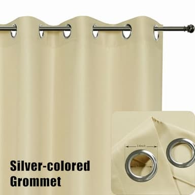 BONZER Outdoor Curtains for Patio Water Resistant Heavy Privacy Light Filtering Grommet Outside Curtains for Porch, Pergola, Gazebo, 1 Panel, 54W x 95L inch, Cream - Image 3