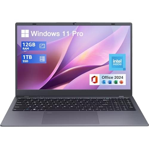 UOWAMOU Laptop Computer 15.6 inch, Intel Quad Core N95, 12GB LPDDR5 RAM 1TB NVMe SSD Laptop with FHD IPS Display, WiFi 5, BT5.0, USB Type C and Fingerprint, 2 Years Warranty, Windows 11 Pro - Image 1