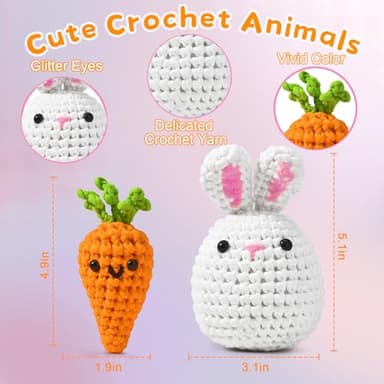 Crochet Kit for Beginners, Amigurumi Crochet Animals Knitting Kit with Crochet Yarn, Easy Crochet Animal Kit for Beginners Crochet Kit for Adults with Step-by-Step Video for Crochet Gifts - Image 6