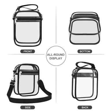 USPECLARE Clear Purse Stadium Transparent Messenger Bag Stadium Approved for Men and Women Clear CrossBody Bag - Image 8