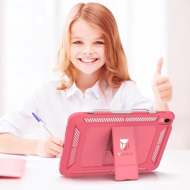 TiMOVO Case for iPad (A16) 11th Generation 11 Inch 2025, iPad 10th Generation Case 2022 with Screen Protector, Heavy Duty Shockproof Rugged Protective Cover, Watermelon Pink - Image 8