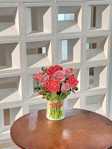 Pop Up Flower Card, 3D Greeting Card – Red Rose Bouquet – For Wife, Girlfriend – Romantic Gift for Anniversary, Valentine’s Day - Image 9