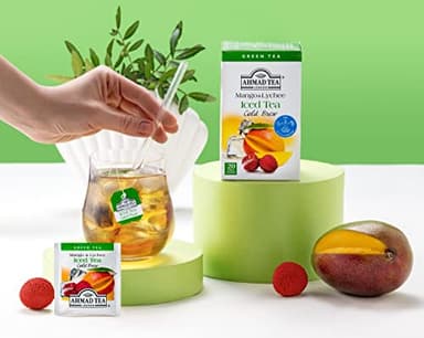 Ahmad Tea Green Tea, Cold Brew Mango and Lychee Teabags, Iced Tea, 20 ct (Pack of 1) - Caffeinated and Sugar-Free - Image 3