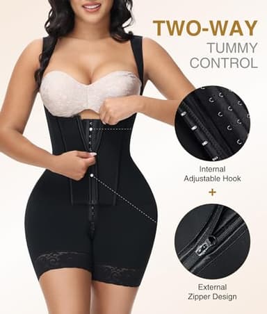 M MYODRESS Fajas Colombianas Tummy Control Shapewear Corset Girdles For Women Body Shaper Curvy Faja Post Tummy Tuck Compression Garment Girdle BLACK L - Image 3