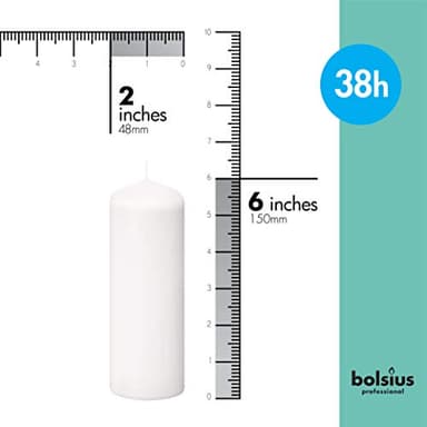 Bolsius White Pillar Candles – 2x6 Unscented Candle Set of 20 – Dripless, Smokeless, and Clean Burning Household Dinner Candles – Perfect for Weddings, Parties, Dinners – 20 Decorative Candles - Image 3