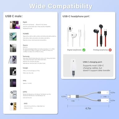 Subynanal USB C to Lightning Headphone Audio Adapter,Lighting to USBC Adaptor with Earphone &Charge,Type to iPhone Converter (Dual C to Headphones Adapter) - Image 7