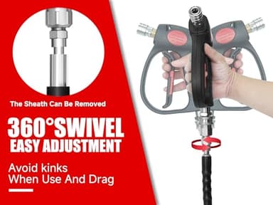 SITIMIMIL Pressure Washer Hose 50FT 1/4'' with Steel Wire Braided Pressure Washing Hose 4200 PSI Wear Resistant with Swivel 3/8" Stainless Steel Quick Connect for Power Washer and Hot/Cold Water - Image 2